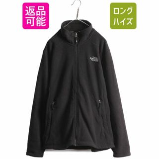 ザノースフェイス(THE NORTH FACE)のノースフェイス フルジップ フリース ジャケット メンズ L 古着 The North Face ジャンパー アウトドア ワンポイント ブラック ブルゾン 黒(ブルゾン)