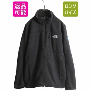 ザノースフェイス(THE NORTH FACE)のUS企画 ノースフェイス セーター フリース ジャケット メンズ L / The North face アウトドア 裏 ボア パイル フルジップ ジャンパー 濃灰(ブルゾン)