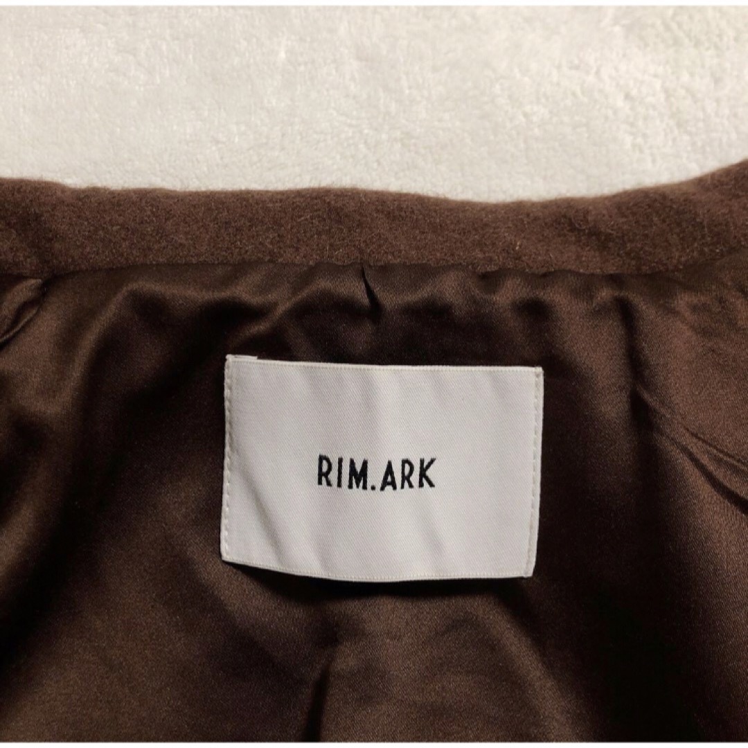 RIM.ARK(リムアーク)の美品　RIM.ARK リムアーク　フリル　ショート　ジャケット　コート　ブラウン レディースのジャケット/アウター(その他)の商品写真