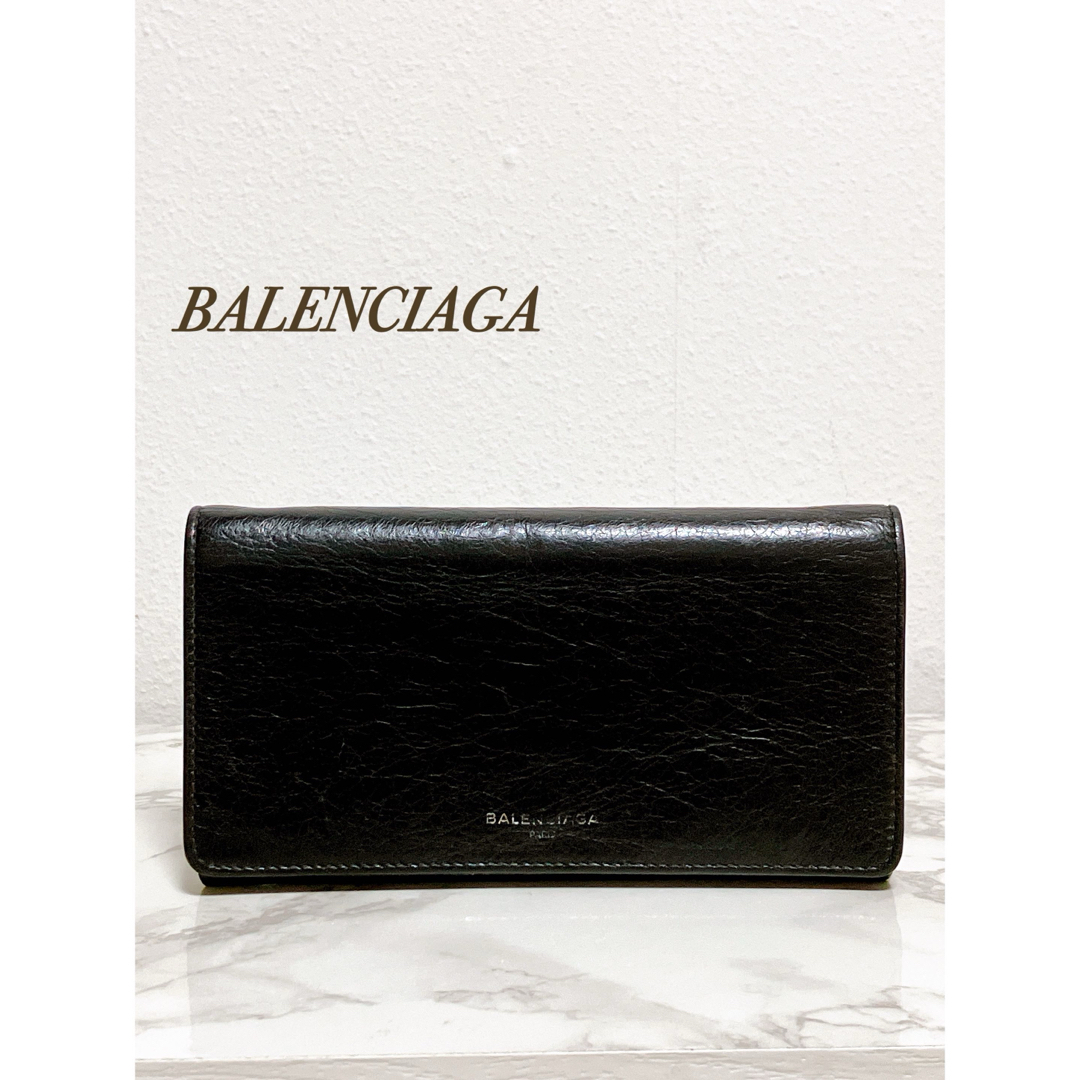 BALENCIAGA - 人気 美品 バレンシアガ 長財布 札入れ 黒 BALENCIAGA - 人気 美品 バレンシアガ 長財布 札入れ 黒