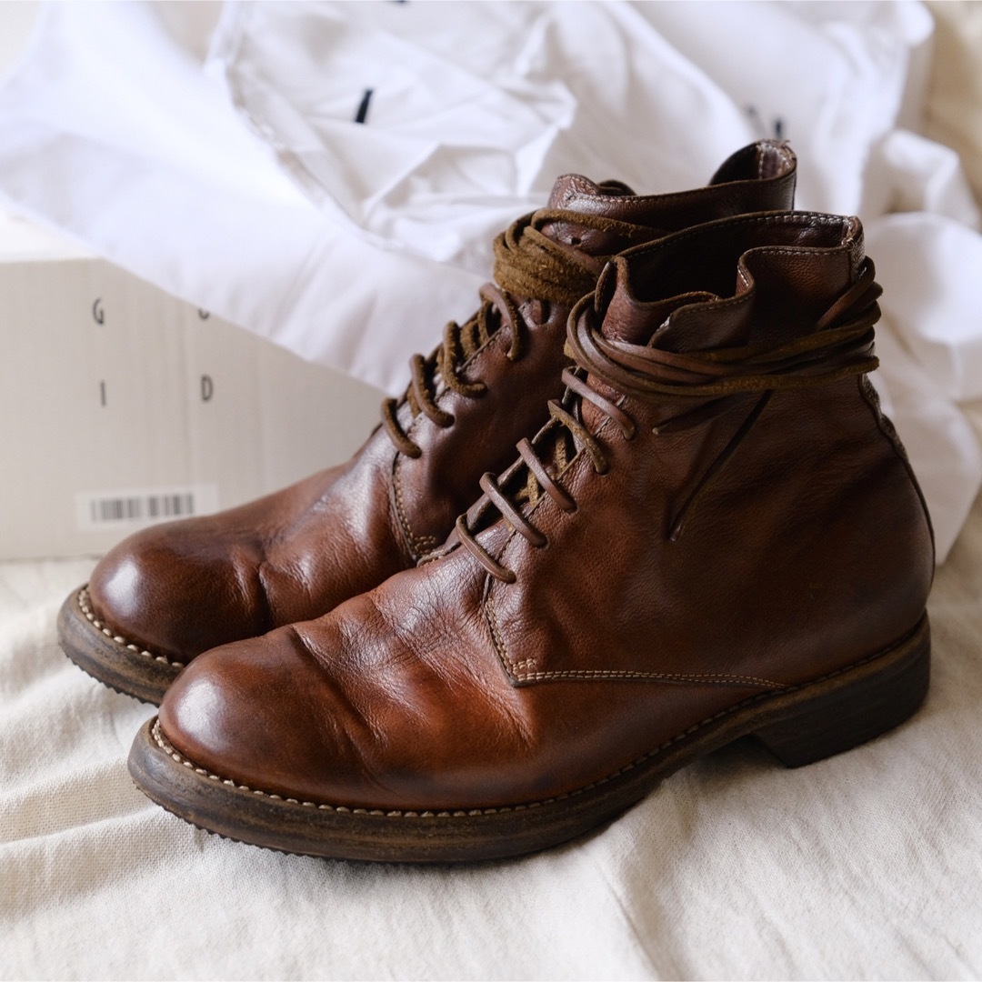 箱ビッグシュートートバッグ美品GUIDI military boots goat full grain38