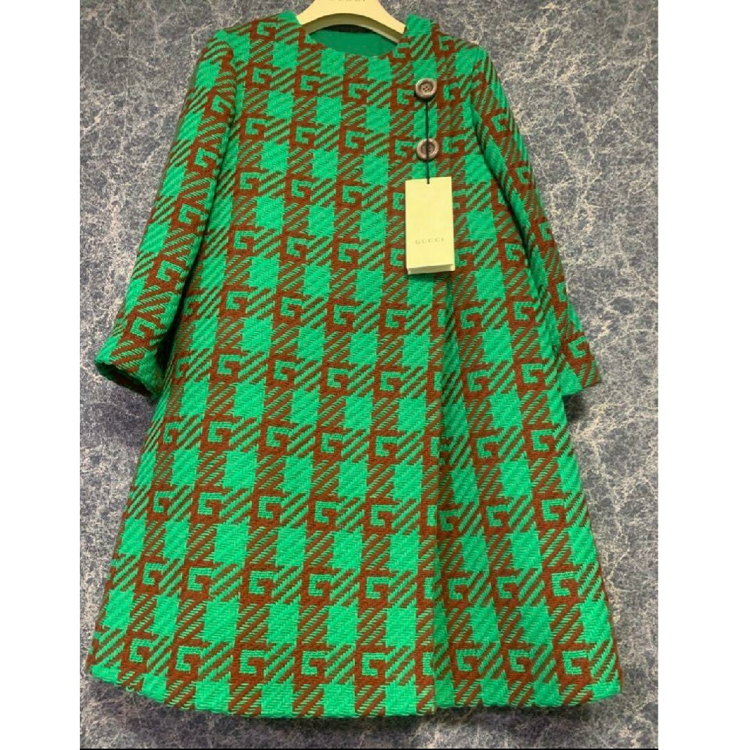 Gucci(グッチ)のGucci Check Wool Coat With Square G 10 キッズ/ベビー/マタニティのキッズ服女の子用(90cm~)(コート)の商品写真