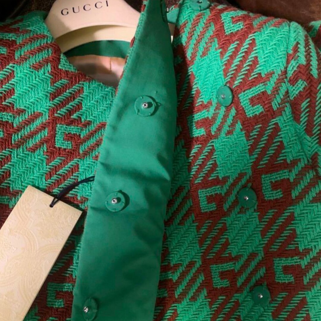 Gucci(グッチ)のGucci Check Wool Coat With Square G 10 キッズ/ベビー/マタニティのキッズ服女の子用(90cm~)(コート)の商品写真