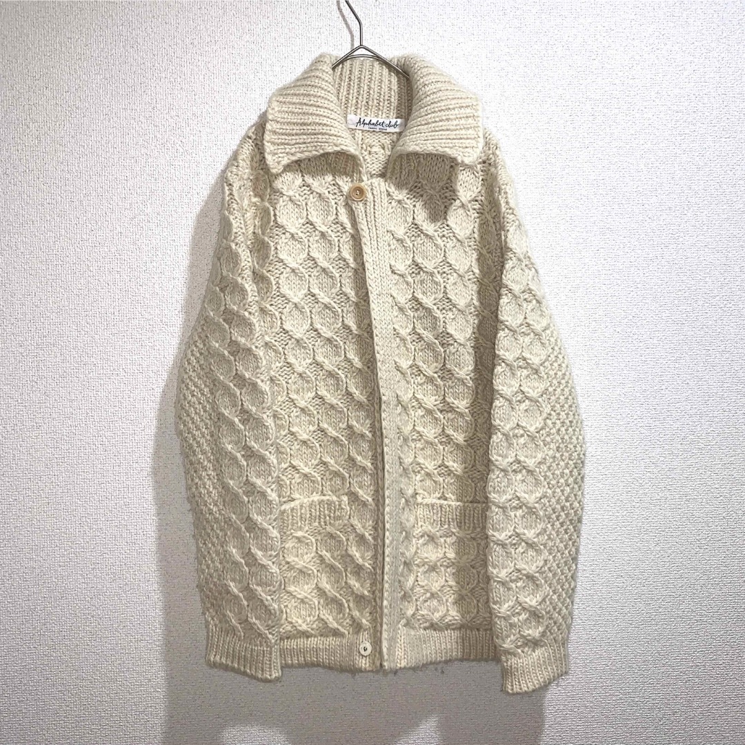 VINTAGE(ヴィンテージ)の90s ヴィンテージ古着⭐︎肉厚 アラン フィッシャーマン ジップニット メンズのトップス(ニット/セーター)の商品写真