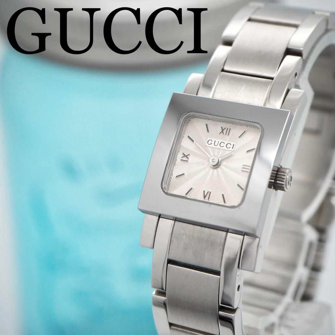 366【美品】GUCCI グッチ時計　レディース腕時計　箱付き　スクエア　人気 | フリマアプリ ラクマ