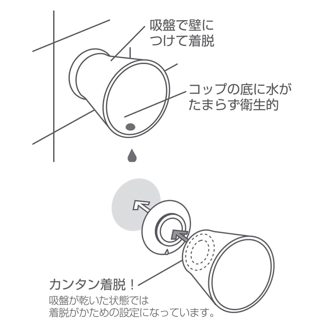 SANEI 歯磨きコップ  歯磨きホルダー  アクセサリーホルダー  吸盤式 キッズ/ベビー/マタニティの洗浄/衛生用品(歯ブラシ/歯みがき用品)の商品写真