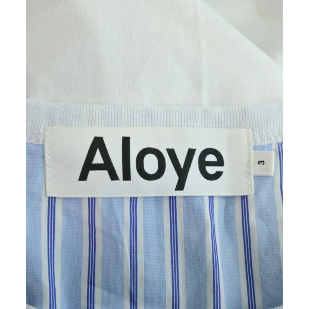 ALOYE(アロイ)のALOYE アロイ Tシャツ・カットソー 3(L位) 白x青(ストライプ) 【古着】【中古】 メンズのトップス(Tシャツ/カットソー(半袖/袖なし))の商品写真