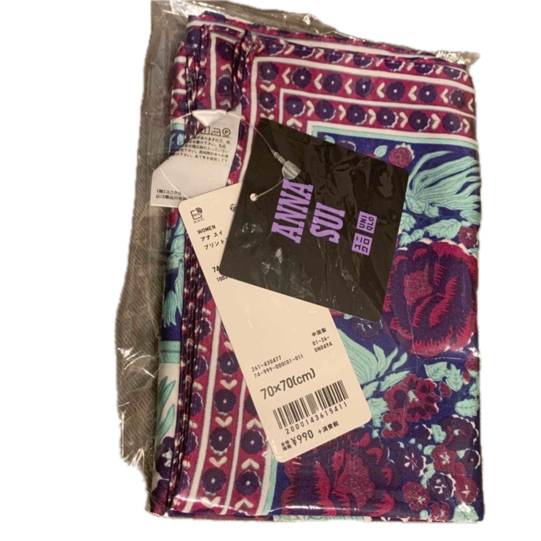 ANNA SUI(アナスイ)のアナスイ スカーフ 新品未使用 ユニクロ レディースのファッション小物(バンダナ/スカーフ)の商品写真