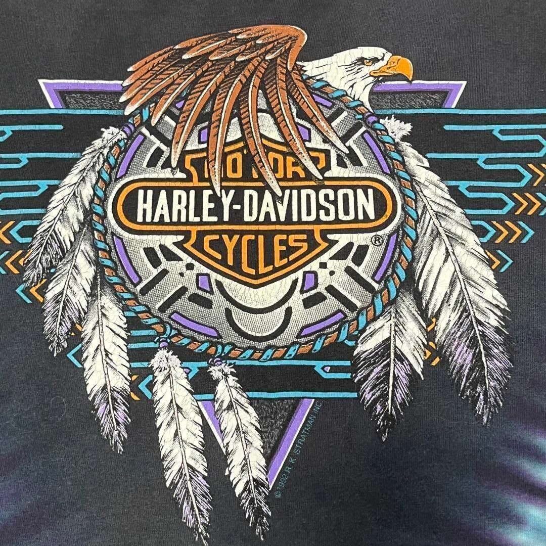 Harley Davidson(ハーレーダビッドソン)のハーレーダビッドソン　ビンテージ　タイダイ　Tシャツ　イーグル　フェザー メンズのトップス(Tシャツ/カットソー(半袖/袖なし))の商品写真