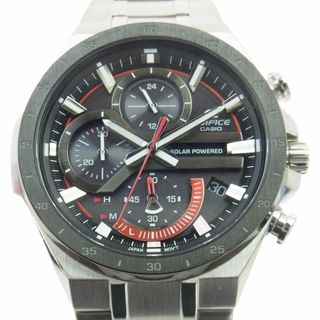 カシオ(CASIO)のCASIO カシオ 時計 EQS-920DB-1AVCR EDIFICE クロックマンレフ タフソーラー エディフィス ソーラー クロノグラフ アナログ メンズウォッチ 腕時計 シルバー系 ブラック系【中古】(腕時計(アナログ))