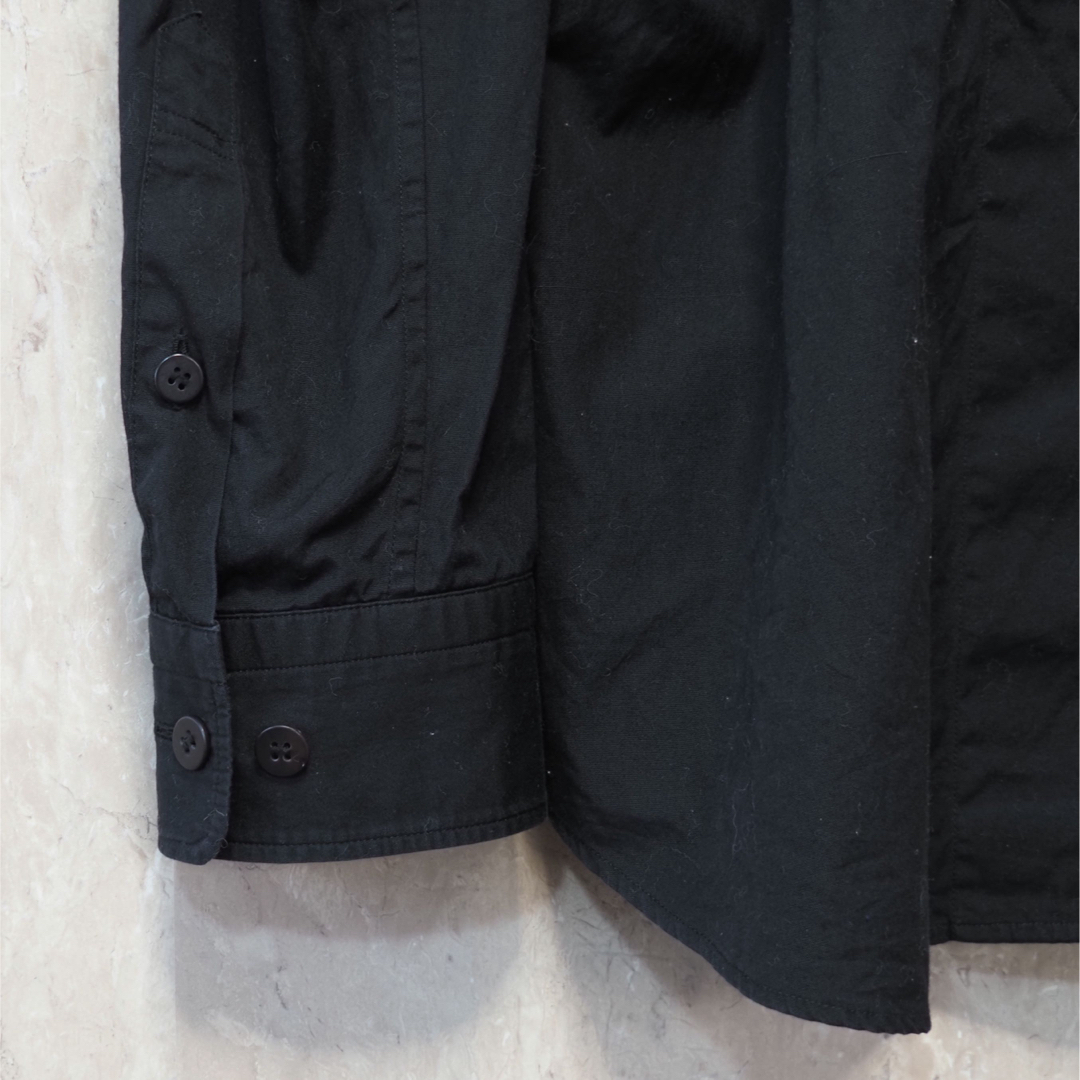ISSEY MIYAKE 2014年AWブラック比翼仕立てノーカラーシャツLeapのシャツ
