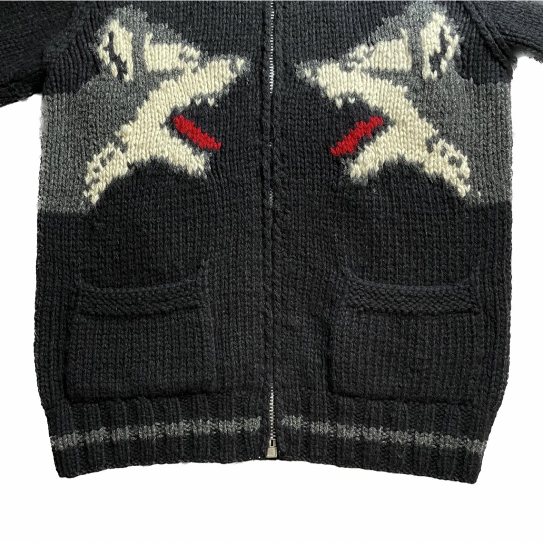 希少 Vintage Cowichan Sweater Black Wolf メンズのトップス(ニット/セーター)の商品写真