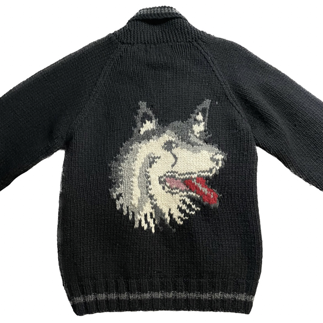 希少 Vintage Cowichan Sweater Black Wolf メンズのトップス(ニット/セーター)の商品写真