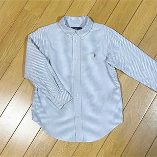 ラルフローレン(Ralph Lauren)の【120】ラルフローレン　長袖シャツ　ストライプ柄　ブルー　白(ブラウス)