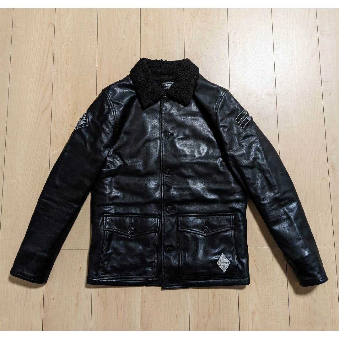 CRIMIE(クライミー)のM 美品 CRIMIE ボアレザージャケット ブラック 黒 メンズのジャケット/アウター(レザージャケット)の商品写真