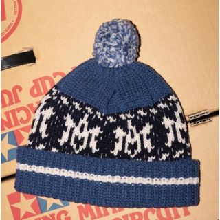 ワンエルディーケーセレクト(1LDK SELECT)のMNOA Pom Beanie Navy - PACS(ニット帽/ビーニー)