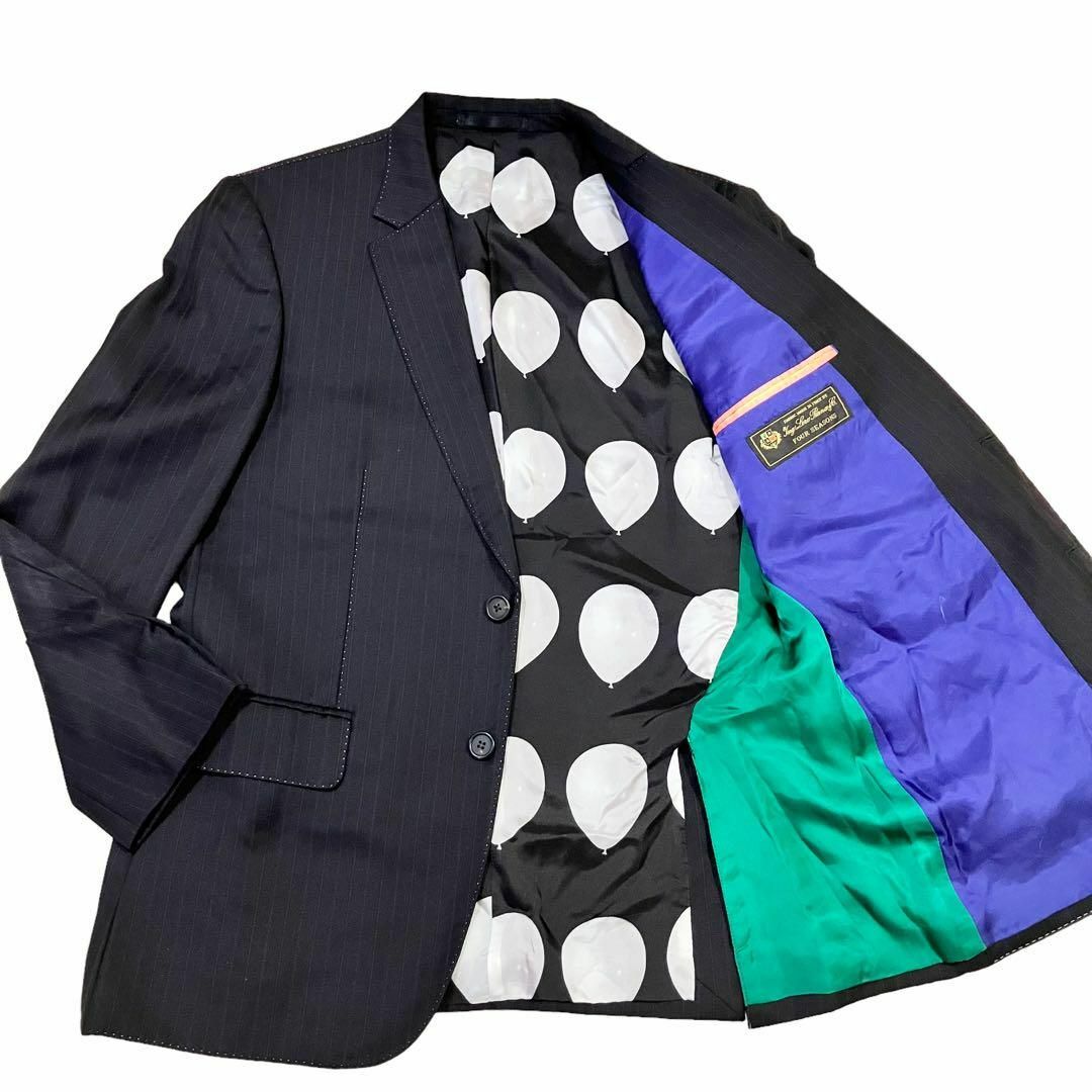 Paul Smith(ポールスミス)のポールスミス ロロピアーナ テーラードジャケット シルク混 2B 黒 Mサイズ メンズのジャケット/アウター(テーラードジャケット)の商品写真
