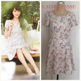 レッセパッセ(LAISSE PASSE)のレッセパッセ フラワープリントワンピース♡(ひざ丈ワンピース)