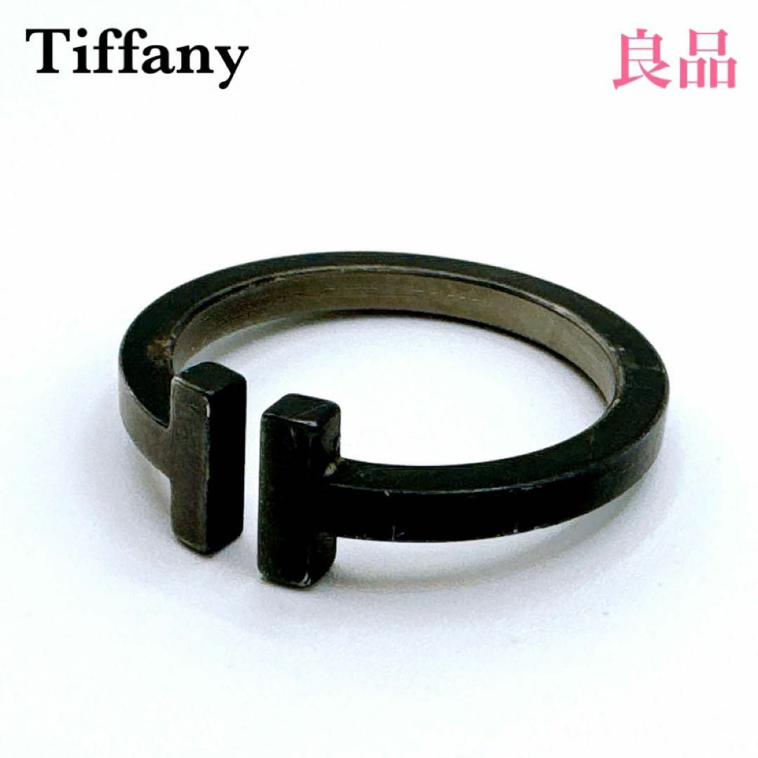 ティファニー Tスクエア SS リング  黒　ブラック　ユニセックス　メンズ メンズのアクセサリー(リング(指輪))の商品写真