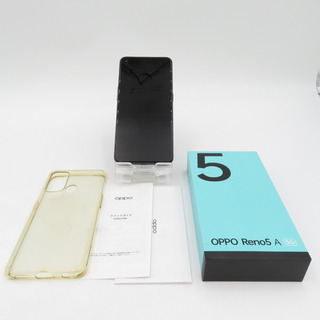 オッポ(OPPO)のOPPO Reno5 A 128GB Androidスマホ シムフリー版 シルバーブラック CPH2199 美品(スマートフォン本体)