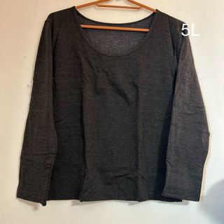 セシール(cecile)の大きいサイズ  スマートヒート 裏起毛シャツ チャコールグレー(Tシャツ(長袖/七分))