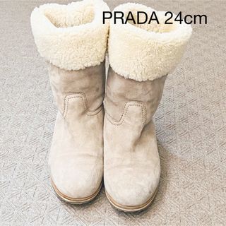 ブーツプラダ PRADA コンバット ブーツ 38 ショートブーツ