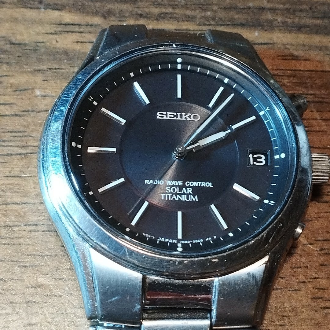 SEIKO(セイコー)のAC47　セイコー　チタン・電波・ソーラー時計　日付つき メンズの時計(腕時計(アナログ))の商品写真