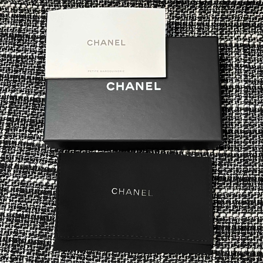 CHANEL - CHANEL フラグメントケース キャビアスキン ホワイトの CHANEL - CHANEL フラグメントケース キャビアスキン ホワイトの