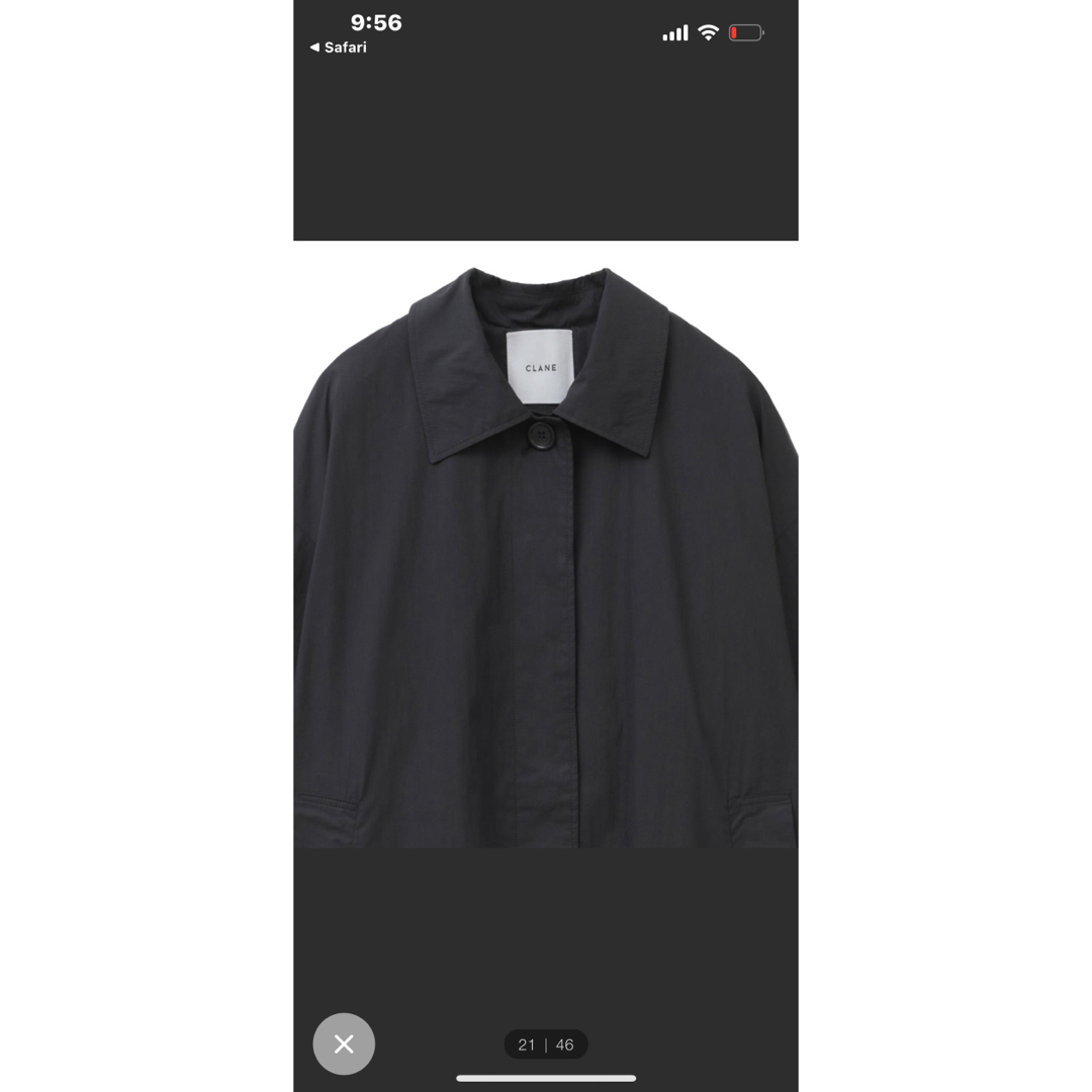 CLANE(クラネ)のCLANE☆BACK FRILL SINGLE COATサイズ1ブラック レディースのジャケット/アウター(スプリングコート)の商品写真