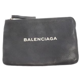 バレンシアガ(Balenciaga)のBALENCIAGA バレンシアガ ロゴプリント エブリデイ ミニレザーポーチ M クラッチバッグ ブラック 492465(その他)