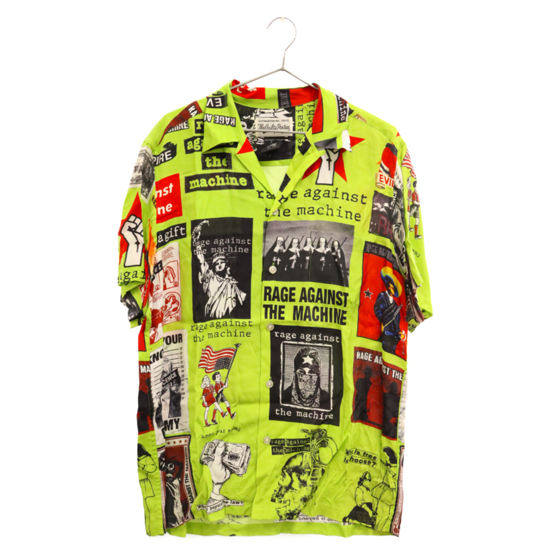 755センチ身幅WACKO MARIA ワコマリア 20SS AGAINST THE MACHINE S/S HAWAIIAN SHIRT アゲインスト ザ マシーン 総柄半袖アロハシャツ グリーン RATM-WM-HI01