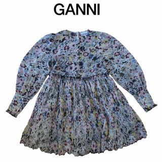 GANNI 花柄ワンピース 34 ☆美品 ガニー(ひざ丈ワンピース)