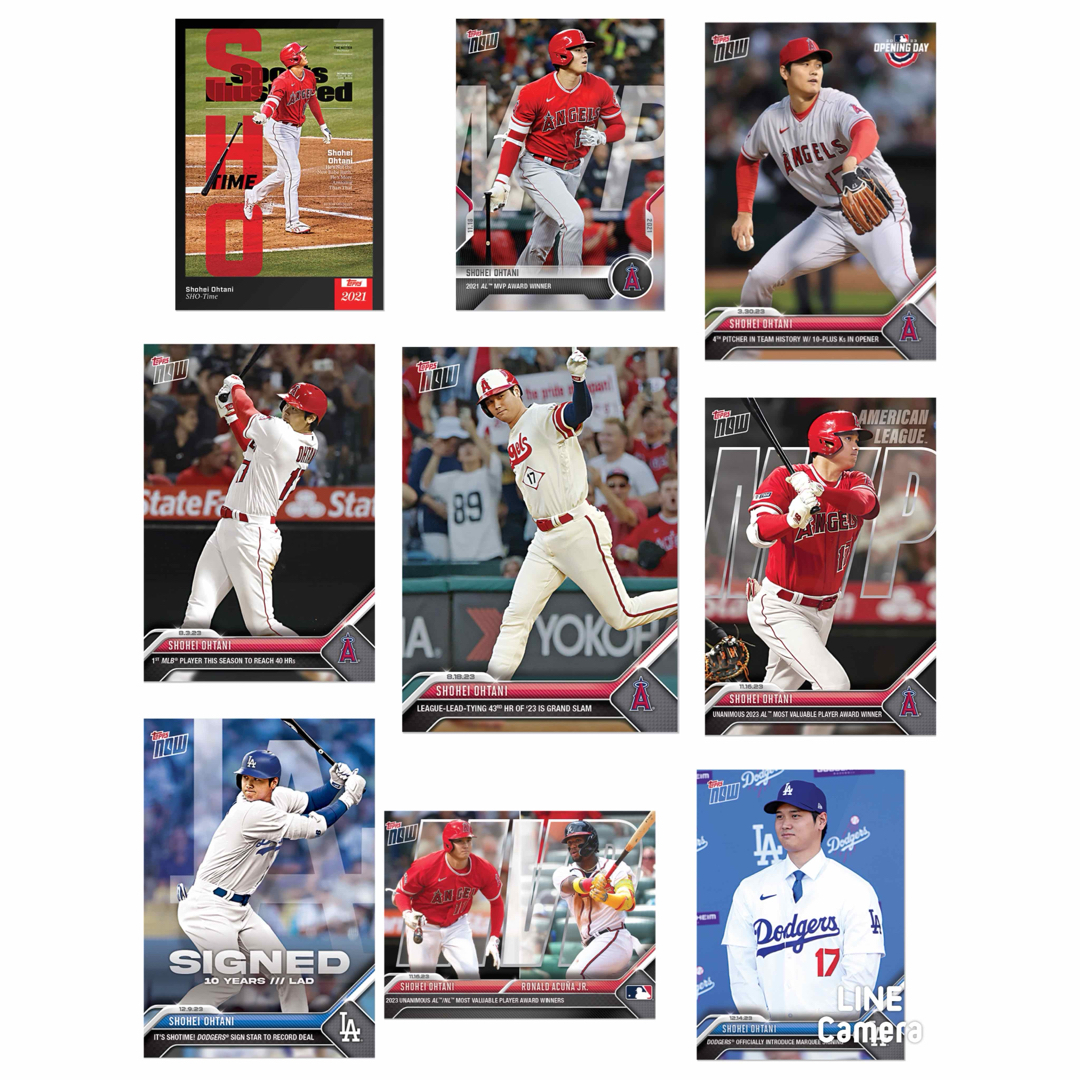 Topps 大谷翔平 カード9枚セット　エンゼルス　ドジャースMVP