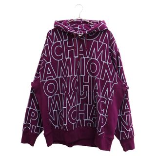 チャンピオン(Champion)のCHAMPION チャンピオン Reverse Weave Hoodie All Over Print Sweatshirt リバースウィーブパーカーオールオーバープリントスウェットシャツ パープル(パーカー)