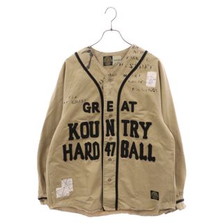 キャピタル(KAPITAL)のKAPITAL キャピタル CHINO GREAT KOUNTRY DAMAGED BASEBALL L/S SHIRT EK-1554 チノ 長袖ベースボールシャツ ブラウン(シャツ)