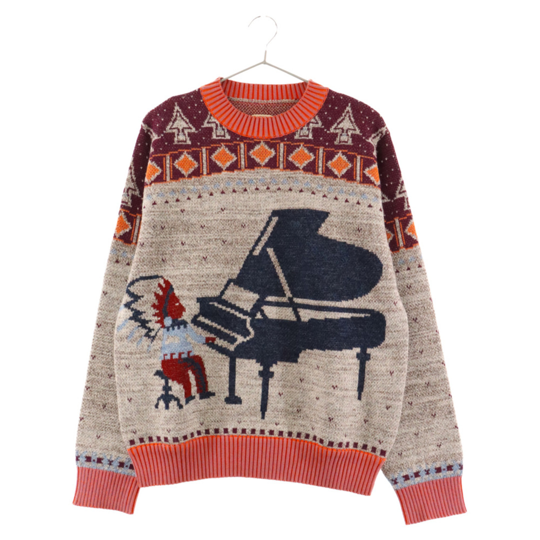 52センチ肩幅KAPITAL キャピタル 7G Alaska Camp Piano Sweater K2010KN088 総柄ニットセーター ピアノ マルチ