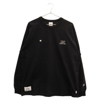 ダブルタップス(W)taps)のWTAPS ダブルタップス ×Champion URBAN TERRITORY チャンピオン アーバンテリトリー ロゴ刺繍ロングTシャツ 長袖 カットソー ブラック C8 X415(Tシャツ/カットソー(七分/長袖))