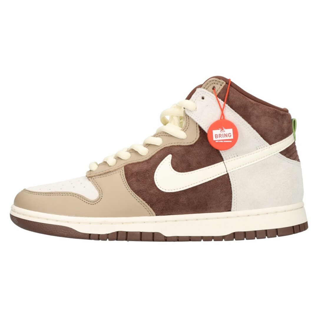 天然皮革合成繊維底NIKE ナイキ DUNK HIGH RETRO PRM LIGHT CHOCOLATE ダンク レトロ ハイカットスニーカー ブラウン US10.5 DH5348-100