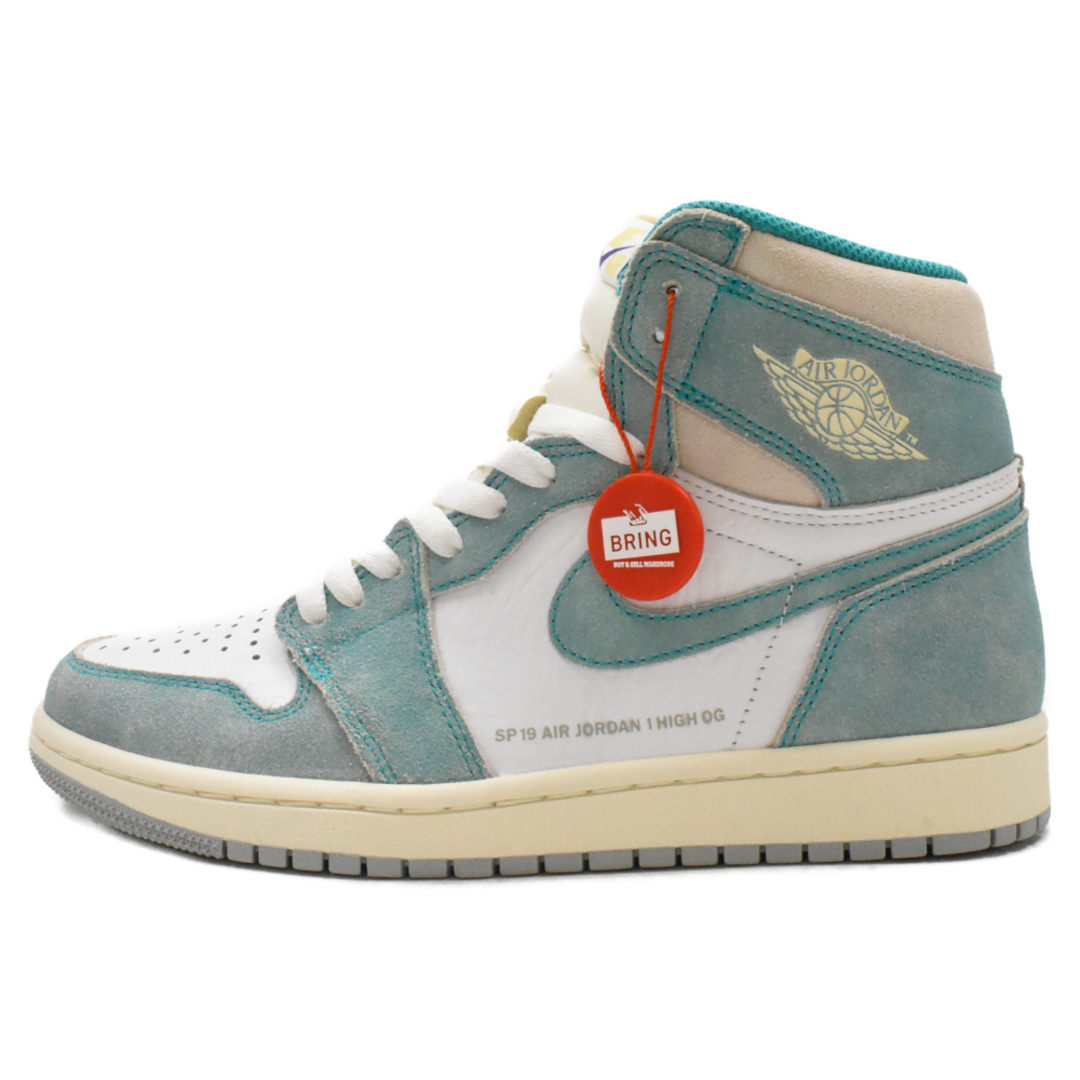 NIKE(ナイキ)のNIKE ナイキ AIR JORDAN 1 RETRO HIGH OG TURBO GREEN エアジョーダン1 レトロハイオージーターボグリーン ハイカットスニーカー ライトブルー/ホワイト US8 555088-311 メンズの靴/シューズ(スニーカー)の商品写真