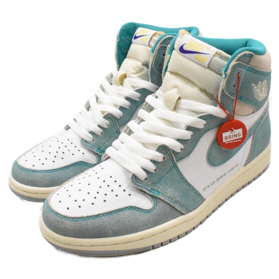 NIKE(ナイキ)のNIKE ナイキ AIR JORDAN 1 RETRO HIGH OG TURBO GREEN エアジョーダン1 レトロハイオージーターボグリーン ハイカットスニーカー ライトブルー/ホワイト US8 555088-311 メンズの靴/シューズ(スニーカー)の商品写真