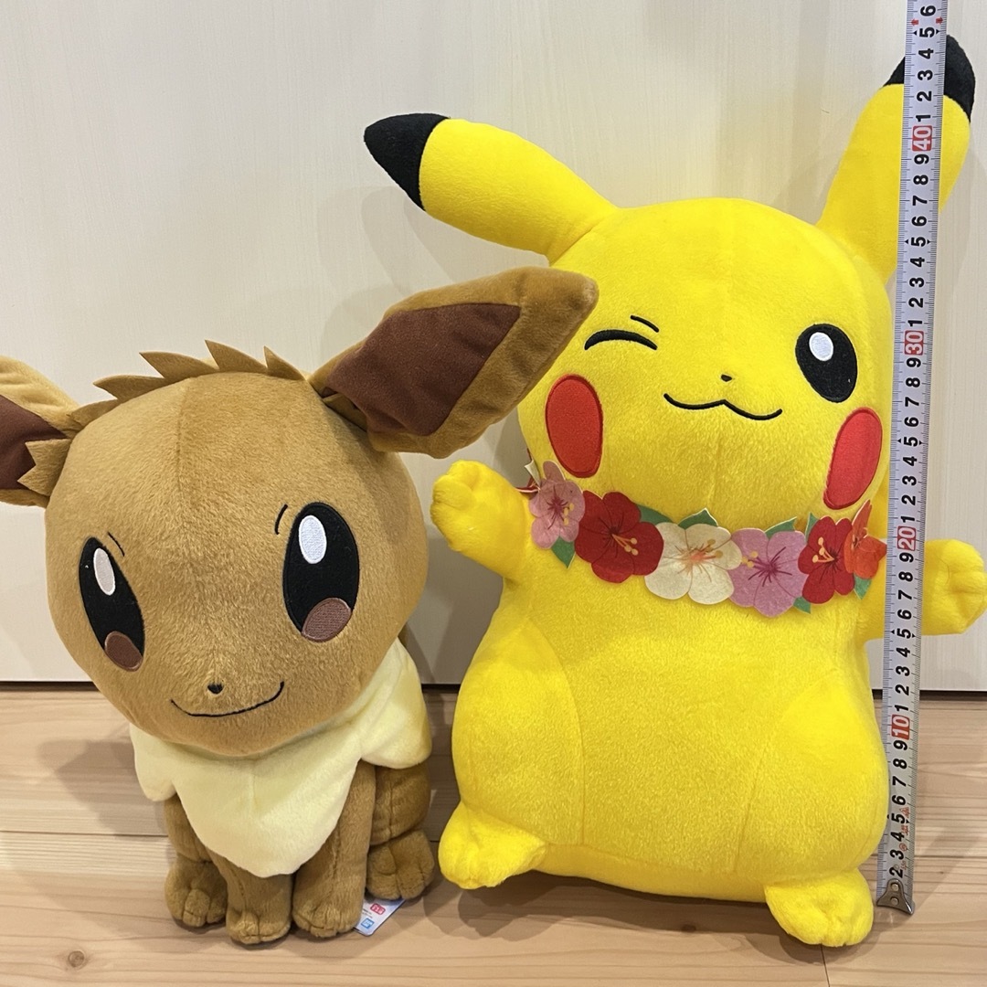 ポケモン(ポケモン)のピカチュウ＆イーブイぬいぐるみ エンタメ/ホビーのおもちゃ/ぬいぐるみ(ぬいぐるみ)の商品写真