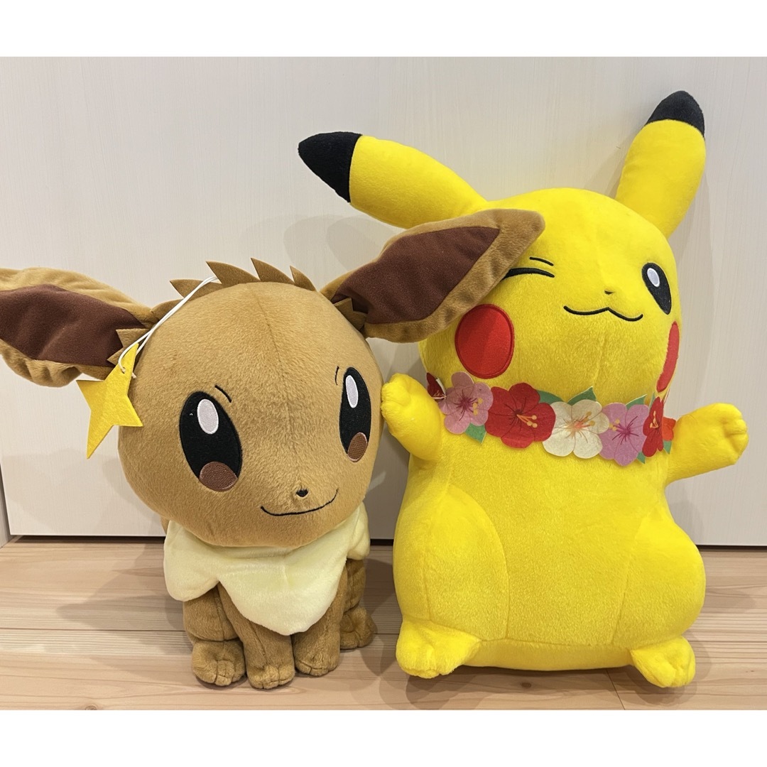 ポケモン(ポケモン)のピカチュウ＆イーブイぬいぐるみ エンタメ/ホビーのおもちゃ/ぬいぐるみ(ぬいぐるみ)の商品写真