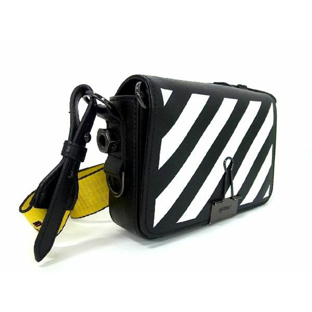 OFF-WHITE(オフホワイト)の■新品同様■ Off-White オフホワイト レザー クロスボディ ショルダーバッグ ポシェット ブラック系×ホワイト系 AT7421 レディースのバッグ(ショルダーバッグ)の商品写真