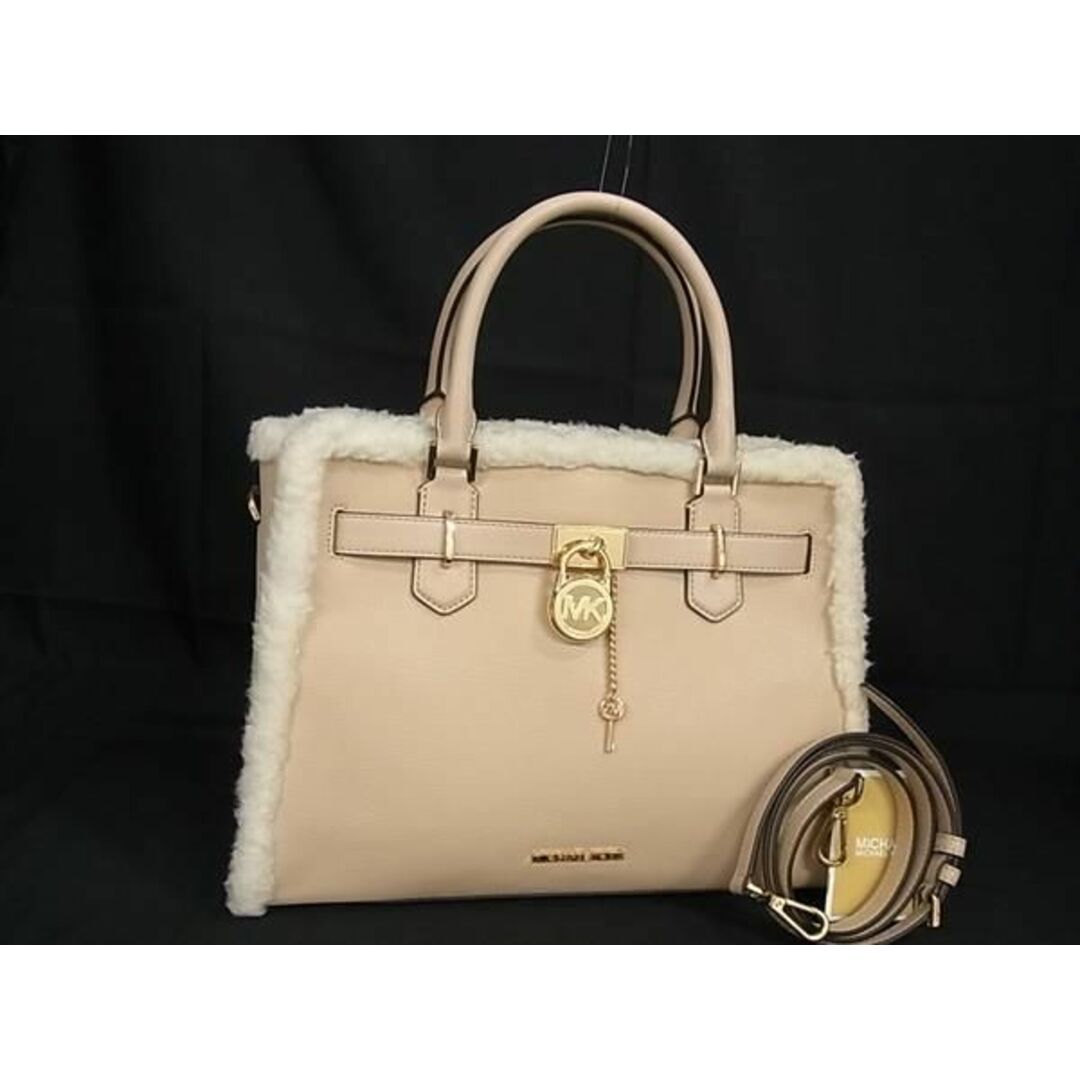 未使用■新品■未使用■ MICHAEL KORS マイケルコース ハミルトン レザー×ボア 2WAY ハンドバッグ ショルダー ベージュ系 AT1931