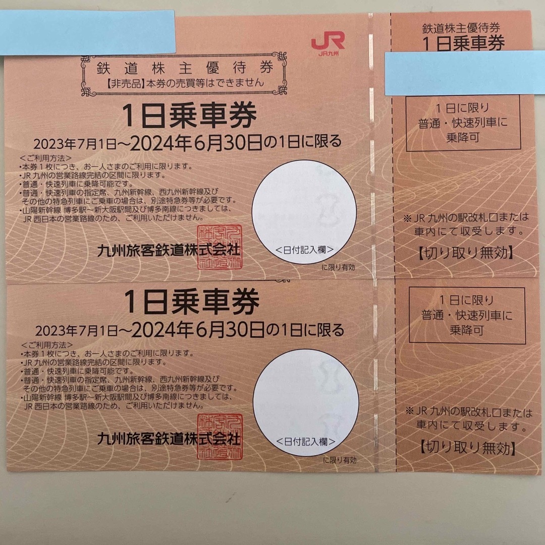 JR九州 株主優待  鉄道株主優待券2枚 他 チケットの乗車券/交通券(鉄道乗車券)の商品写真