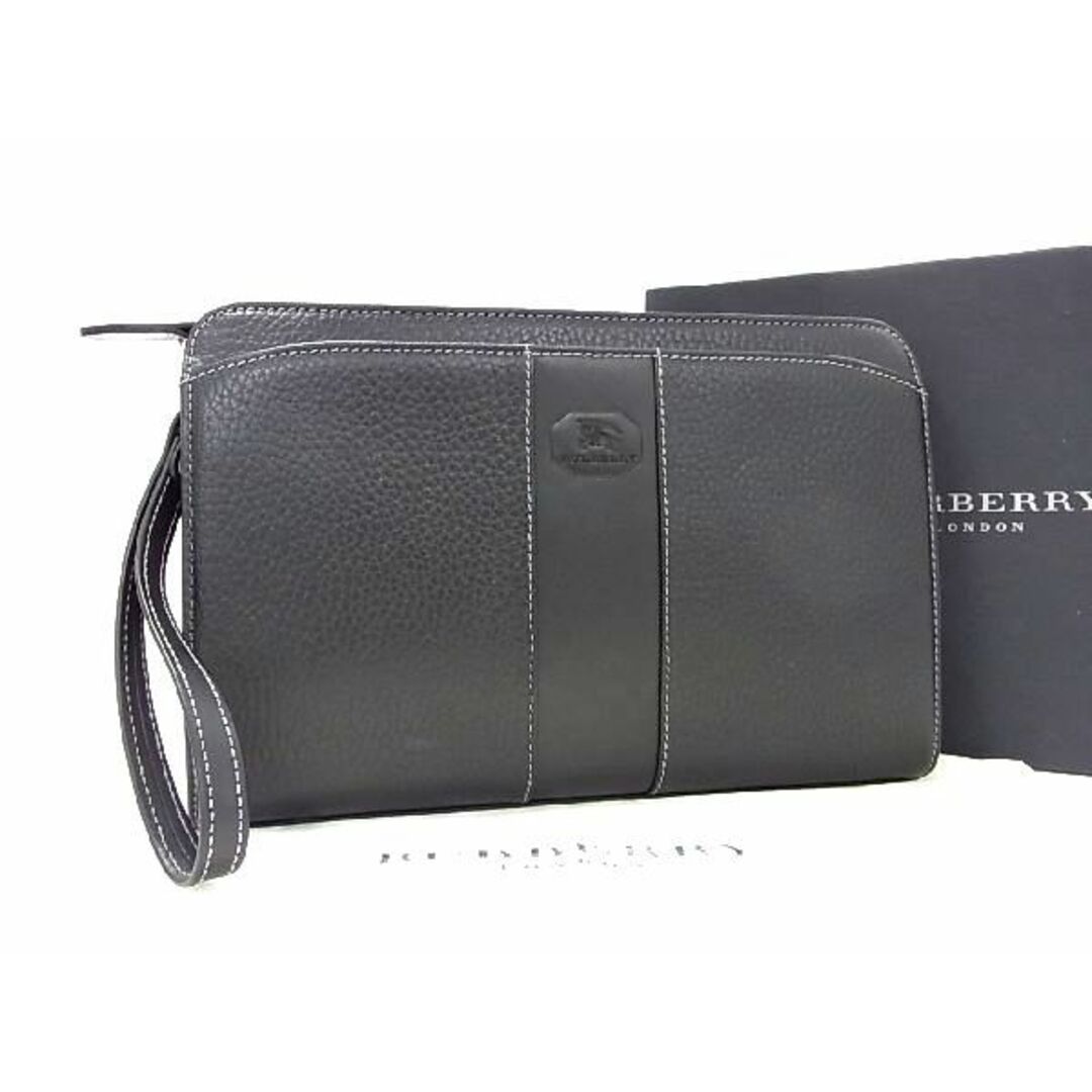 BURBERRY(バーバリー)の■新品■未使用■ BURBERRY バーバリー レザー クラッチバッグ セカンドバッグ メンズ ブラック系 AT7811  メンズのバッグ(トートバッグ)の商品写真