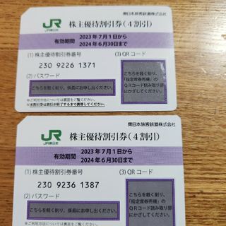 ジェイアール(JR)のJR東日本 株主優待割引券2枚(4割引)(その他)