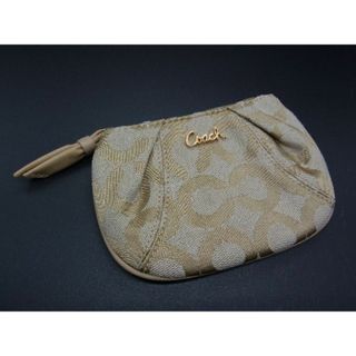 コーチ(COACH)の■極美品■ COACH コーチ オプアート キャンバス キーリング付き コインケース コインパース ポーチ レディース ベージュ系 DD8706(財布)