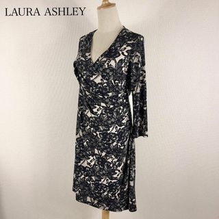 LAURA ASHLEY - LAURA ASHLEY ジャージー素材 カシュクール ワンピース