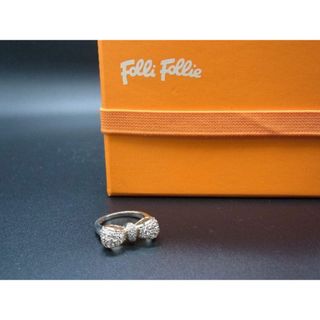 フォリフォリ(Folli Follie)の■美品■ Folli Follie フォリフォリ SV925 ラインストーン リボンモチーフ リング 指輪 アクセサリー 約7号 シルバー系 DD8699(リング(指輪))